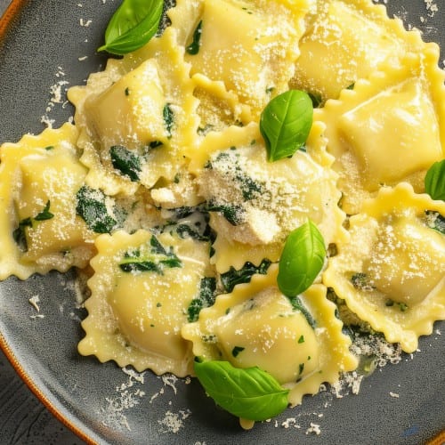 Ravioli Parmesan.
