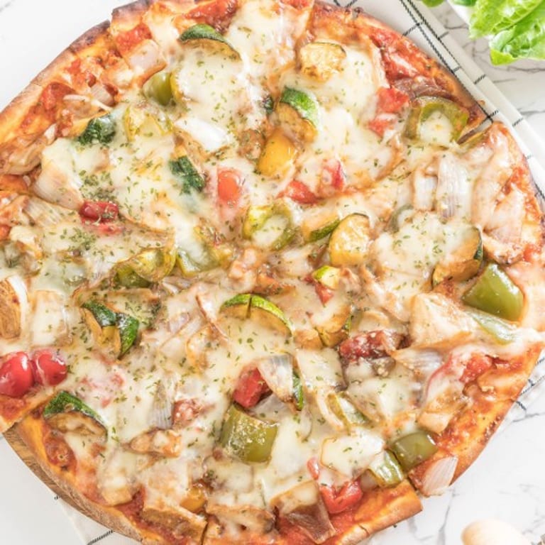 Savor our veggie pizza